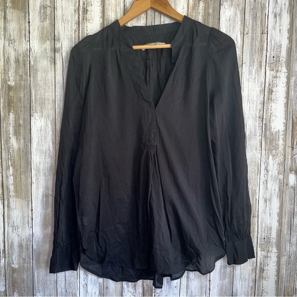 LOFT Tops - Loft Black Popover Blouse